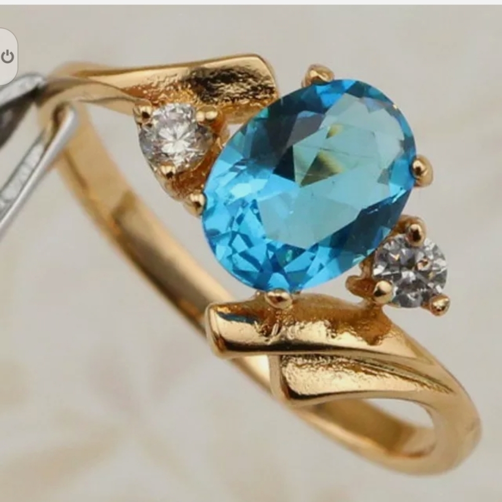 New gf  blue cz ring
